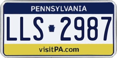 PA license plate LLS2987
