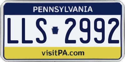PA license plate LLS2992