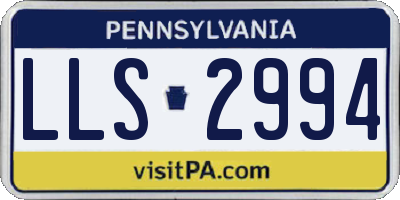 PA license plate LLS2994