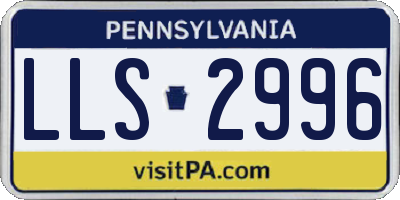 PA license plate LLS2996