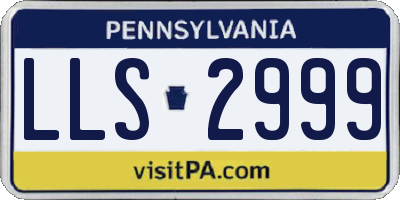 PA license plate LLS2999
