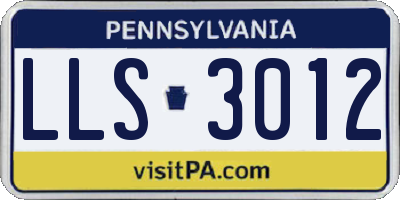PA license plate LLS3012