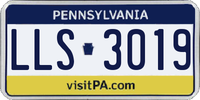PA license plate LLS3019