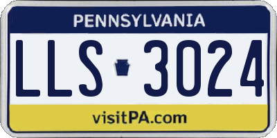 PA license plate LLS3024