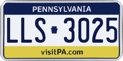 PA license plate LLS3025