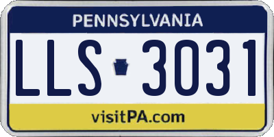 PA license plate LLS3031