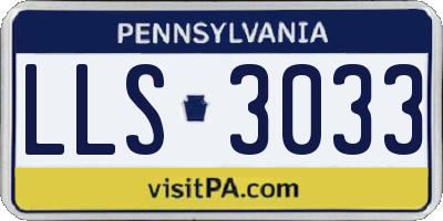 PA license plate LLS3033