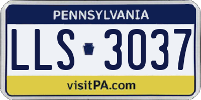 PA license plate LLS3037