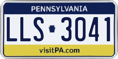 PA license plate LLS3041