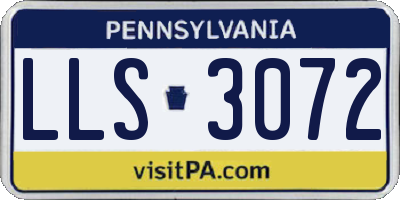 PA license plate LLS3072