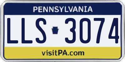 PA license plate LLS3074
