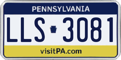 PA license plate LLS3081