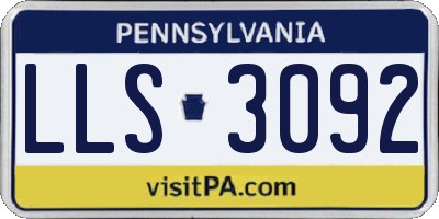 PA license plate LLS3092