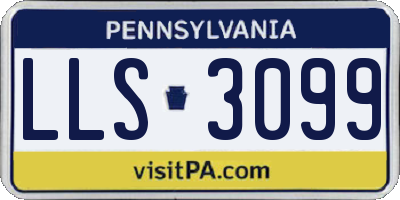 PA license plate LLS3099