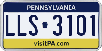 PA license plate LLS3101