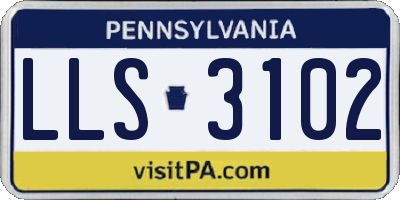 PA license plate LLS3102