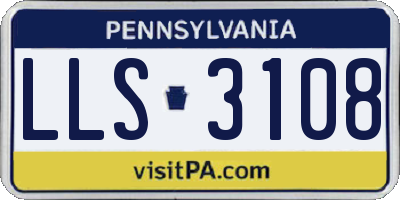 PA license plate LLS3108