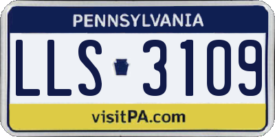 PA license plate LLS3109