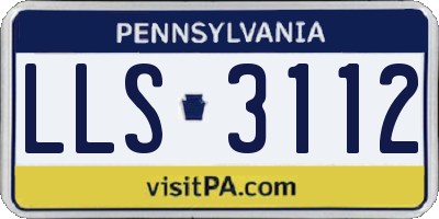 PA license plate LLS3112