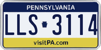 PA license plate LLS3114