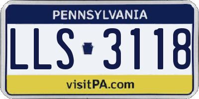 PA license plate LLS3118