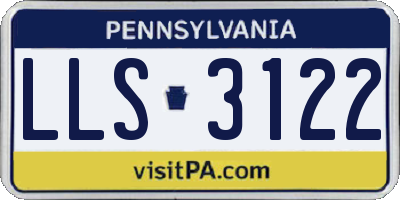 PA license plate LLS3122