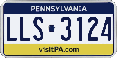 PA license plate LLS3124