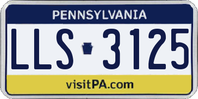 PA license plate LLS3125