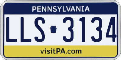 PA license plate LLS3134