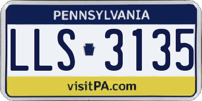 PA license plate LLS3135
