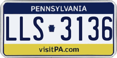 PA license plate LLS3136
