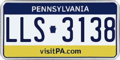 PA license plate LLS3138