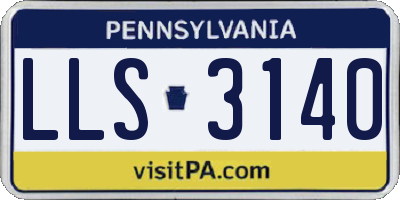 PA license plate LLS3140