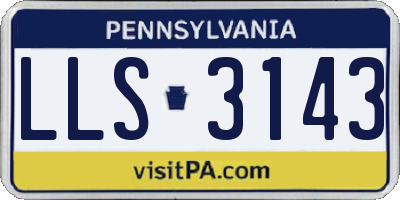 PA license plate LLS3143