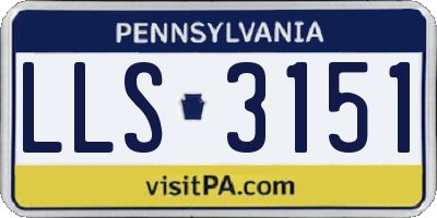 PA license plate LLS3151