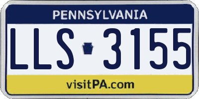 PA license plate LLS3155