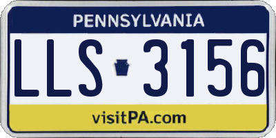 PA license plate LLS3156