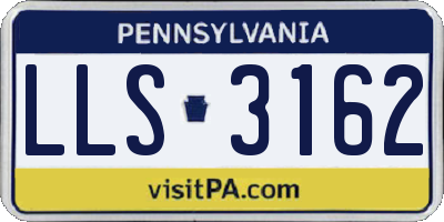 PA license plate LLS3162