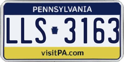 PA license plate LLS3163