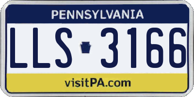 PA license plate LLS3166