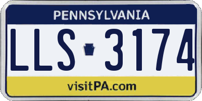 PA license plate LLS3174