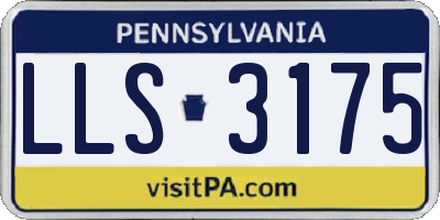PA license plate LLS3175