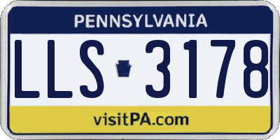 PA license plate LLS3178