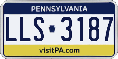 PA license plate LLS3187