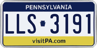 PA license plate LLS3191