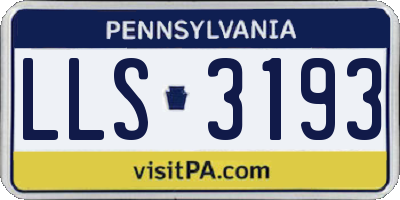 PA license plate LLS3193