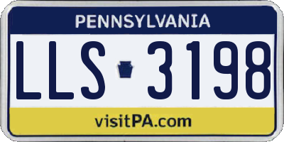 PA license plate LLS3198