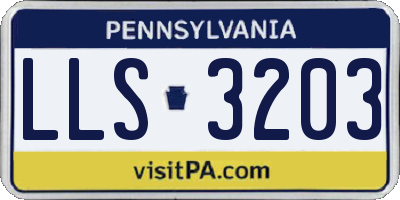 PA license plate LLS3203