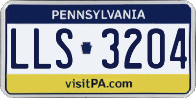 PA license plate LLS3204