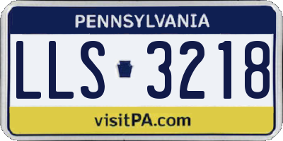 PA license plate LLS3218
